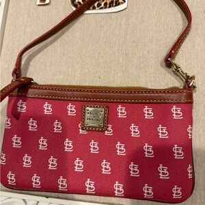 Brown Leather STL Wallet with Red Interior used once